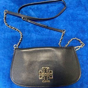 Black Tory Burch Fold-Over Crossbody Bag